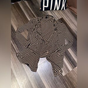 Ultra flirt Striped Black and Cream Women's Top